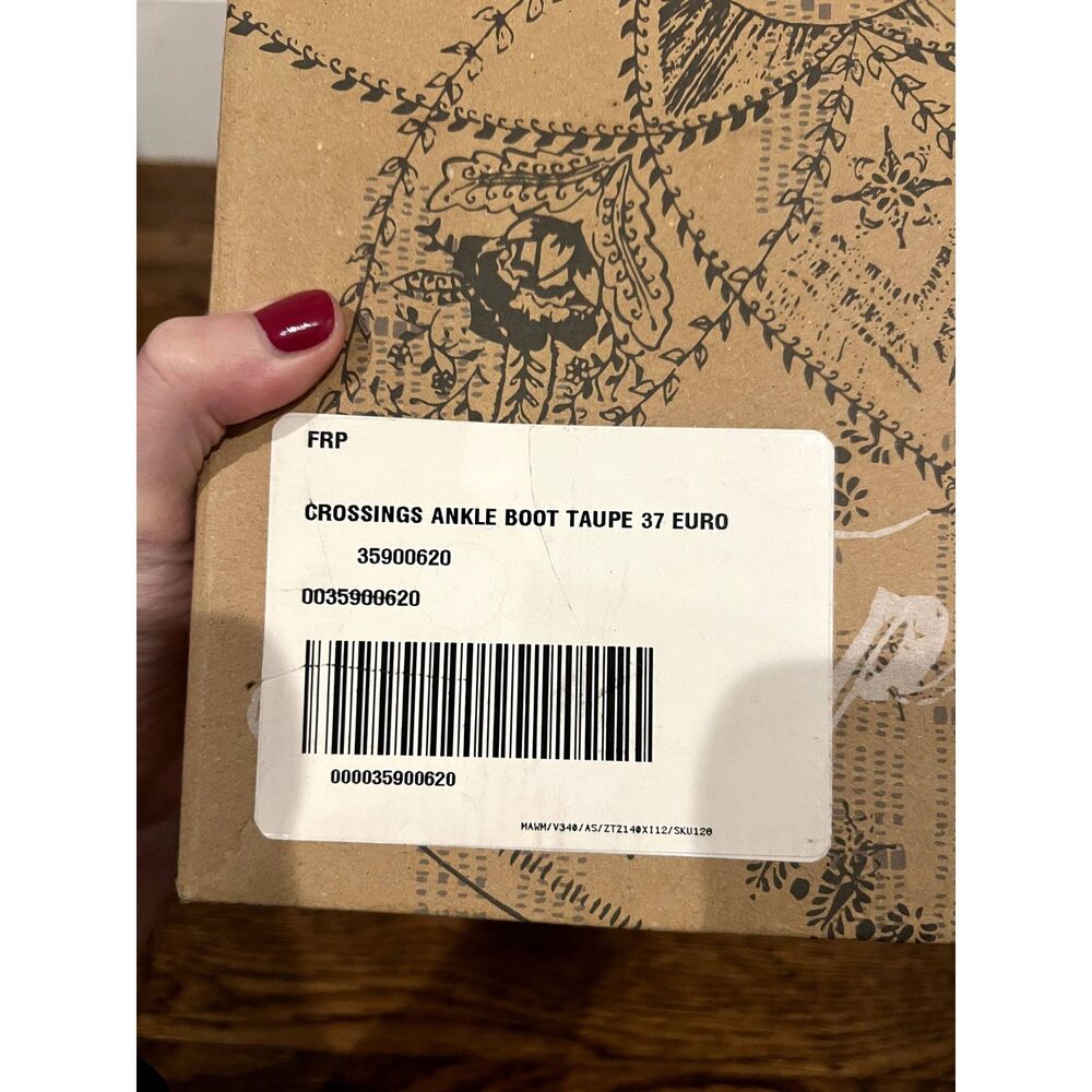 NIB Free People Crossings Western Snake Embossed Ankle Boot in Taupe 7 - Picture 9 of 10